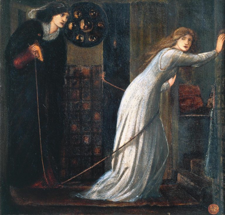 Эдвард Коли Берн-Джонс, Прекрасная Розамунда и королева Элеонора, 1862